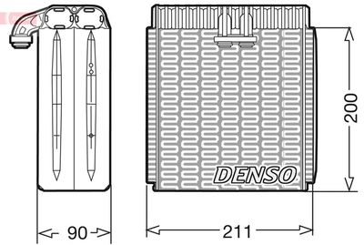 Evaporator, air conditioning DENSO DEV12001