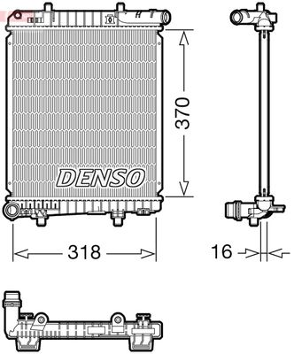 Radiator, engine cooling DENSO DRM07062