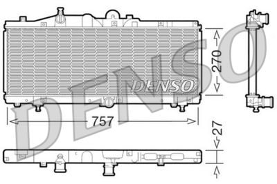 Radiator, engine cooling DENSO DRM09011
