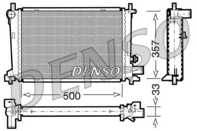 Radiator, engine cooling DENSO DRM10039