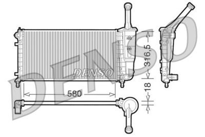 Radiator, engine cooling DENSO DRM13011