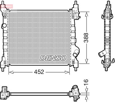 Radiator, engine cooling DENSO DRM15014