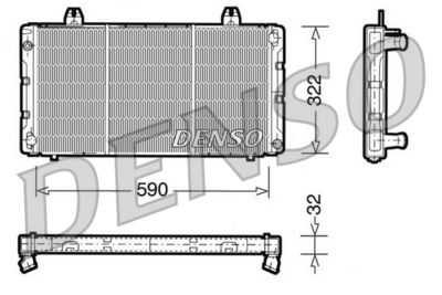 Radiator, engine cooling DENSO DRM25002