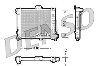 Radiator, engine cooling DENSO DRM25004