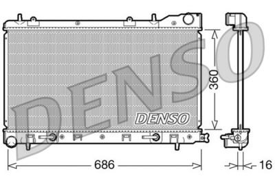 Radiator, engine cooling DENSO DRM36001