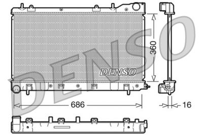 Radiator, engine cooling DENSO DRM36004