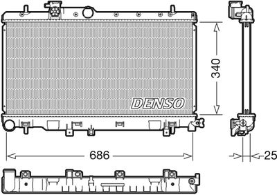 Radiator, engine cooling DENSO DRM36020