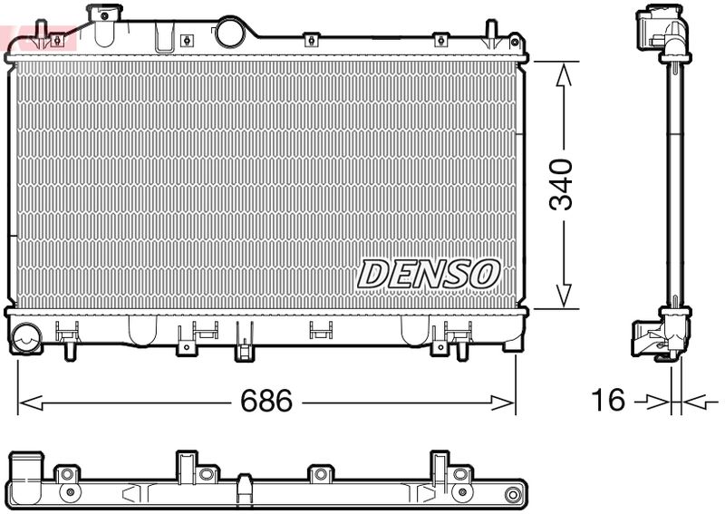 DENSO DRM36025 Radiator, engine cooling