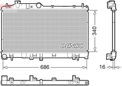 Radiator, engine cooling DENSO DRM36025