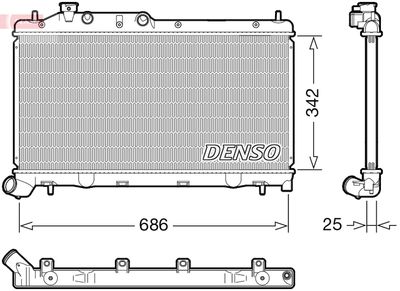Radiator, engine cooling DENSO DRM36026