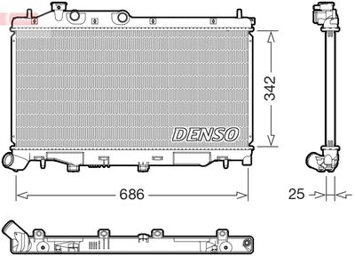 Radiator, engine cooling DENSO DRM36027