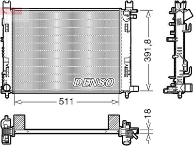 Radiator, engine cooling DENSO DRM37002