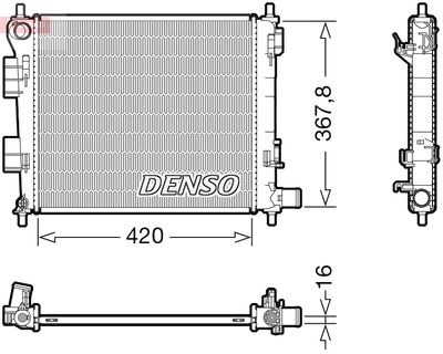 Radiator, engine cooling DENSO DRM41025