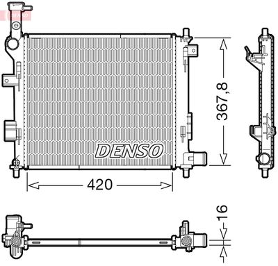 Radiator, engine cooling DENSO DRM43005