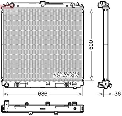 Radiator, engine cooling DENSO DRM46042