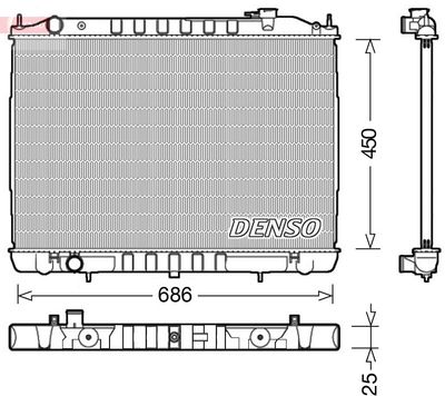 Radiator, engine cooling DENSO DRM46050