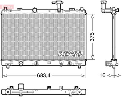 Radiator, engine cooling DENSO DRM47041