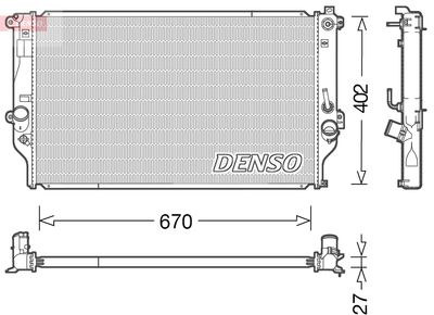 Radiator, engine cooling DENSO DRM50092
