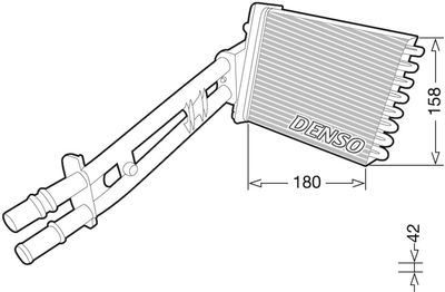 Heat Exchanger, interior heating DENSO DRR09043