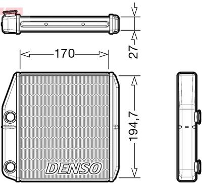 Heat Exchanger, interior heating DENSO DRR09101