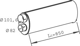 Centre Muffler DINEX 47308