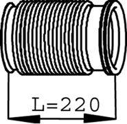 Corrugated Pipe, exhaust system DINEX 68016