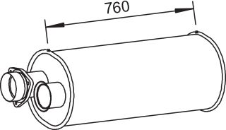 Centre/Rear Muffler DINEX 80460