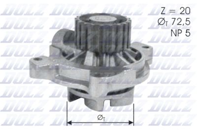 Water Pump, engine cooling DOLZ A180