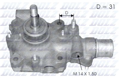Water Pump, engine cooling DOLZ B114
