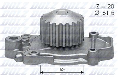 Water Pump, engine cooling DOLZ H118