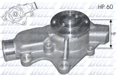 Water Pump, engine cooling DOLZ J202