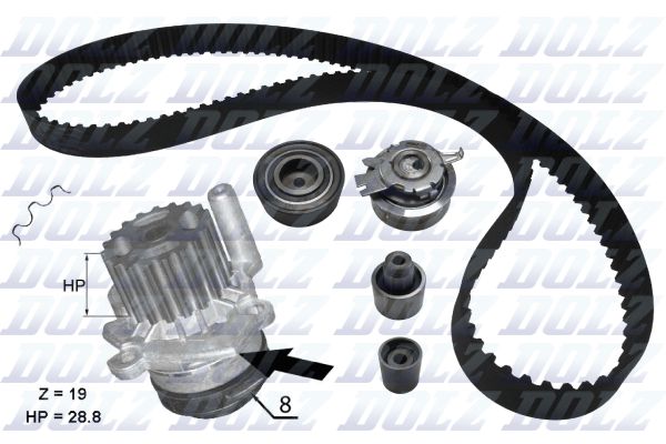 DOLZ KD100 Water Pump & Timing Belt Kit