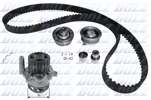 DOLZ KD104 Water Pump & Timing Belt Kit