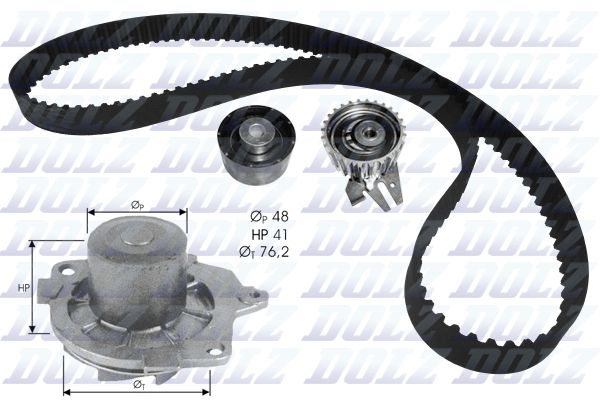 DOLZ KD114 Water Pump & Timing Belt Kit
