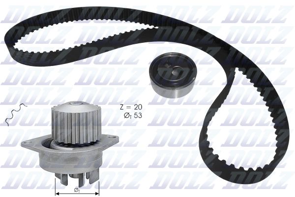 DOLZ KD120 Water Pump & Timing Belt Kit