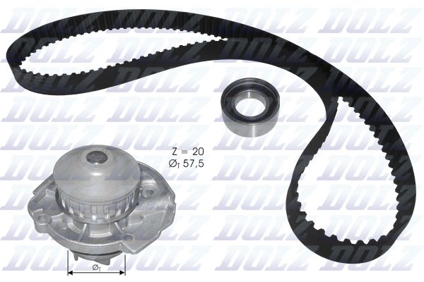 DOLZ KD129 Water Pump & Timing Belt Kit