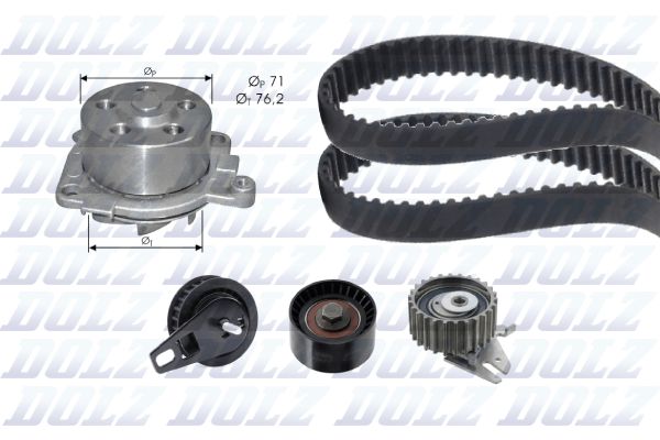 DOLZ KD181 Water Pump & Timing Belt Kit