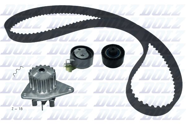 DOLZ KD186 Water Pump & Timing Belt Kit