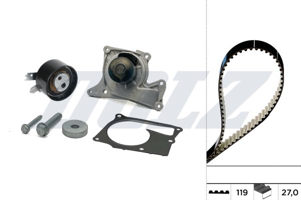 DOLZ KD286 Water Pump & Timing Belt Kit