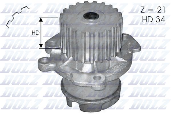 DOLZ L124 Water Pump, engine cooling