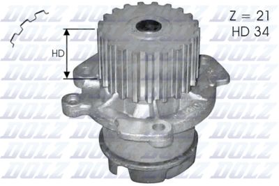 Water Pump, engine cooling DOLZ L124