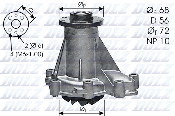 DOLZ M276 Water Pump, engine cooling
