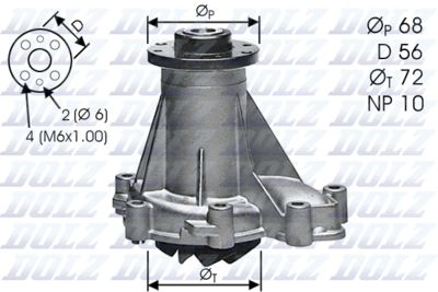 Water Pump, engine cooling DOLZ M276