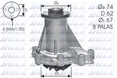 Water Pump, engine cooling DOLZ M376