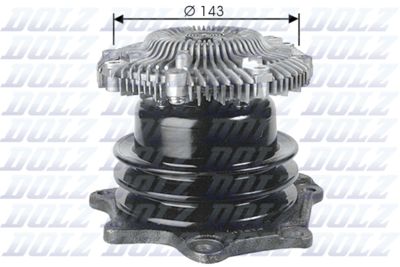 Water Pump, engine cooling DOLZ N143
