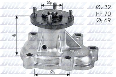 Water Pump, engine cooling DOLZ O131