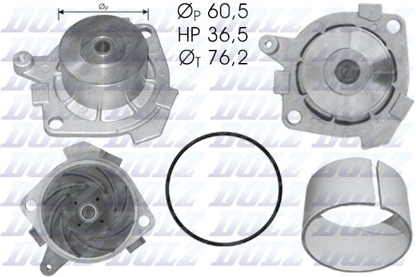 DOLZ S212 Water Pump, engine cooling