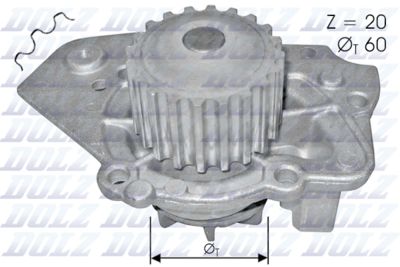 Water Pump, engine cooling DOLZ T136