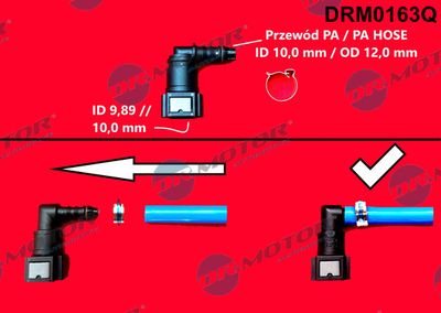 Hose Connector, fuel hose Dr.Motor Automotive DRM0163Q