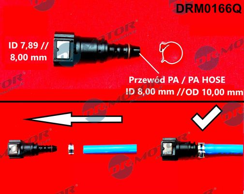 Dr.Motor Automotive DRM0166Q Hose Connector, fuel hose
